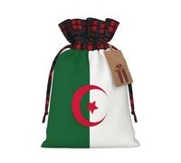 JIPOFD Pochette avec cordon de serrage Motif drapeau de l'Algérie 11,9 x 17,5 cm Convient pour les cadeaux de fête et l'emballage cadeau 1 pièce