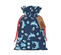 JIPOFD Pochette avec cordon de serrage pour boules de dauphin 11,9 x 17,5 cm Convient pour les cadeaux de fête et l'emballage cadeau 1 pièce