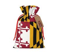 JIPOFD Pochette robuste avec cordon de serrage Motif drapeau de l'État du Maryland 21,1 x 30 cm Convient pour les cadeaux de fête et l'emballage cadeau 1 pièce