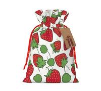 Jipofd Sac fourre-tout de Noël avec cordon de serrage Motif fraise Un sac robuste et élégant pour les cadeaux et les essentiels du quotidien