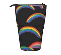 JIPOFD Trousse à crayons avec inscription Love Rainbow sur pied, jolie pochette à stylos, porte-crayons portable, pour fournitures de bureau