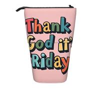 JIPOFD Trousse à crayons « Thank God It's Friday Standing » - Jolie pochette à crayons - Porte-crayons portable - Fournitures de bureau