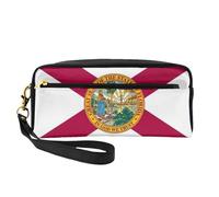 JIPOFD Trousse de maquillage avec drapeau de l'État de Floride - Trousse de toilette de voyage - Joli sac de rangement pour femme, Noir/blanc, One Size