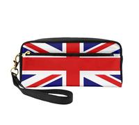 JIPOFD Trousse de maquillage avec drapeau du Royaume-Uni - Trousse de toilette de voyage - Joli sac de rangement pour femme, Noir , Taille unique