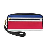 JIPOFD Trousse de maquillage motif drapeau du Costa Rica - Trousse de toilette de voyage - Joli sac de rangement pour femme, Noir , Taille unique