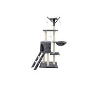 Generique Arbre à chat 79x34x138 cm – 3 plateformes, perchoir, niche, escalier – gris