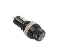 JIQKMZXX 5/10PCS Holders Thread/Cross Black Bakelite Insurance 250V AC Tube Socket Panel Fuse Socket Copper 5×20mm 6×30mm Fuse (5X20 Round Thread,10PCS)