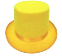 Jiqoe Chapeau haut de forme pour femme et homme - Chapeau de gentleman - Pour fête à thème, bal masqué, déguisement - Chapeau non tissé - Jaune, jaune, S/L