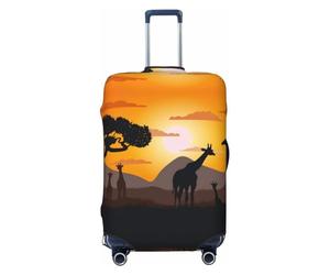 Jiraffes Of The African Savannah Housses de bagages de voyage - Housses de bagages élastiques pour valises de protection pour bagages 18-32 pouces, Noir, X-large