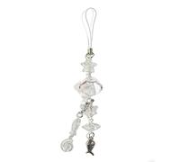 JIRVEX 1 pièce pendentif de téléphone style Y2K esthétique, porte-clés style mobile suspendu avec étoile de mer transparente et poisson pour sac, clés, caméra