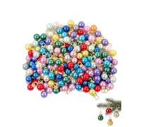 JIRVEX 100 Mini Boules De Noël 16 mm Petites Boules De Sapin Pailletées Multicolores Pour Décoration Arbre De Noël Et DIY Bijoux Cadeaux Fête