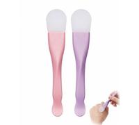 JIRVEX 2 Pinceaux Masque Visage Silicone Rose Et Violet - Applicateur Double Embout Pour Masque Boue Argile Crème Et Sérum Soin Du Visage