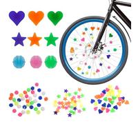 JIRVEX 210 pièces accessoires vélo enfant perles réfléchissantes rayons clic-clac catadioptres pour filles garçons