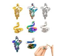 JIRVEX 8 Pcs Bague Crochet Réglable Métal Cygne Anneaux de Tension pour Doigt Multicolore Or Argent Accessoires Tricot Crochet Guide Fil Idée Cadeau Pour Maman Et Grand-mère