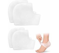 JIRVEX Protege Talon Silicone, Lot de 4 Blanc | Coussins Antifriction pour Chaussures, Soulage Talons Secs et Évite Ampoules, Adaptation Anatomique pour Marche Quotidienne