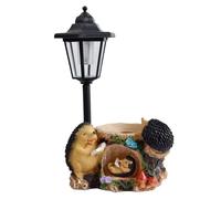 Jisadelio Jardinière Avec Éclairage Solaire,Sculpture Hérisson À Énergie Solaire Avec Jardinière - Décoration Extérieure Hérisson,Pour Portes Arrière, Jardin, Pelouse, Patios, Cours, Porches Et La