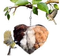 Jisadelio Nichoir à oiseaux en fibre fait à la main, nichoir à oiseaux pour jardin pour l'extérieur et le jardin, support rechargeable à suspendre, nichoir pour rouge-gorge, perruches, oiseaux