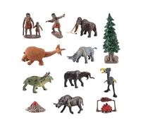 JISADER 12x modèles d'animaux préhistoriques pour hommes primitifs, jouet, Figurines d'animaux anciens pour fête, enseignement, cadeaux d'anniversaire, b