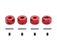JISADER 4x 1/10 Scale RC Hex Wheel Hubs RCC RC Car Spart Parts Accessories 12mm Remplace pour 1/10 RC CRAWLER Hobby Car, Rouge