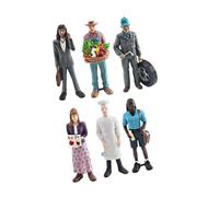 JISADER 6 Pièces Modèles de Caractère Professionnel Figures Peints Artisanat Diorama Peuple Figurines Miniatures, Style A