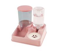 JISADER Adoprothérapeute et Distributeur d'eau pour Animaux de Compagnie pour Un Petit Chien Moyen intégré de mangeoire pour Animaux de Compagnie Facile à, Rose