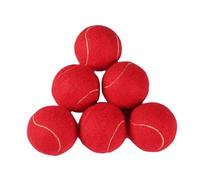 JISADER Balles de Tennis élastiques de 2.52 Pouces de diamètre, 6 pièces, balles de Jouet à Rebond pour Chiens, balles d'entraînement résistantes à l'usure, Rouge