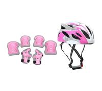 JISADER Casque et Coussinets pour Enfants définissent Un équipement de Protection avec des Pads de Poignet coude de Genou pour Rouler pour la Conduite, Rose