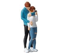 JISADER Diorama - figurine de personnes de rue, modèle de bureau, ornement réaliste, scène Miniature peinte à la main, personnages de Couples pour adultes,