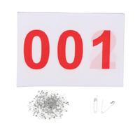 JISADER Lot de 100 dossards de Course, numéros d'athlète, dossards de Course numérotés réutilisables, dossards de Sport pour événements Sportifs, athlétisme, 001à100