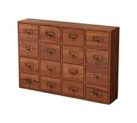 JISADER Organisateur de Bureau en Bois, boîte à Bijoux de Bureau, tiroir en Bois Vintage, boîte de Rangement, Organisateur de thé pour Commode, comptoir de, 16 Tiroirs, 50x10x35cm