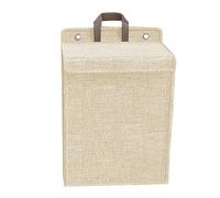 JISADER Panier à Linge Suspendu Pliable conteneur de Rangement de vêtements Pliant ménager avec poignée de Transport Panier de Rangement à Linge Mural pour, Beige Grand