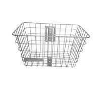 JISADER Panier Argent pour Vélo Électrique, Porte-Bagages pour Vélo, Montage Guidon, Métal, 40cm x 28,5cm x 22,5cm