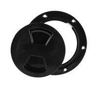 JISADER Plaques de Pont de Trappe de Bateau pour Bateau, Plaque de Pont d'inspection Marine Ronde pour Camping-Car, 4 en Noir