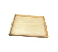 JISADER Plateau en bois Montessori, plateau d'artisanat en bois, plateau à thé en bois inachevé, boîte de service, plateau de service en bois, plateau de, 35cmx25cm