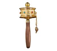 JISADER Roue de prière tibétaine à Six caractères, bouddha de vérité, manche en bois Portable, Sutra, Tube tournant, Instrument de prière pour hommes