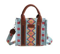 JISADER Sac à Main bohème pour Femme, Sac Unique pour Voyage, événements, Shopping dans la Rue, Bureau, Bleu Grand Rose