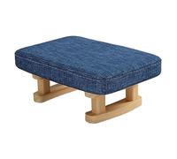 JISADER Tabouret Bas, Pouf Ottoman, Repose-Pieds Rembourré, Siège Bois Massi, Chaise Rectangulaire, Escabeau pour Salon Chambre Bureau Entrée Chambre à Coucher