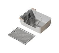 JISADER Toilettes pour Chiens et Chiots, bac à litière spacieux pour Chat, bac à litière d'angle pour Chat d'intérieur et Autres Animaux de Compagnie, Gris avec Mat