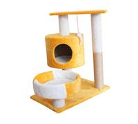 JISADER Tour pour Chat Condo pour Chat à Plusieurs Niveaux Meubles pour Chat Centre D'activités pour Chat Interactif, Or