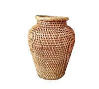 JISADER Vase en rotin Pot de Fleur en Osier Vase Cadeau Porte-Fleurs Organisateur tissé Panier de Fleurs Vases pour Fleurs décor pour extérieur Bureau Chambre