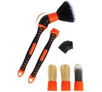 Jisejima Ensemble Brosses D’esthétique Automobile avec 15° Connecteur Coudé Brosse époussetage Automatique pour Le Nettoyage des Voitures Camions VUS RV Moteur Tableau Bord Sièges Roue Poignée