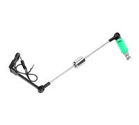 Jish European Style Fishing Swing Weightor Tenderer avec Lighted Line Clip Bite Alarm Red Synchronisé LED Flash Sound Alert pour la pêche Nocturne (Vert)