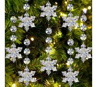 Jishi Lot de 30 Flocons de Neige décoratifs en Acrylique Transparent à Suspendre pour décorations de Sapin de Noël et Fournitures de fête d'hiver