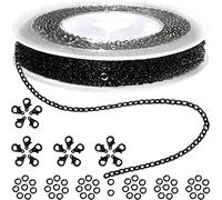 Jishi Rouleau de chaîne à maillons de 10 m de long de 2 mm, chaîne noire pour la fabrication de bijoux, colliers, boucles d'oreilles, bracelets, loisirs créatifs, fabrication de bijoux, fournitures,