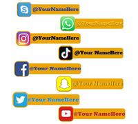 Jishiletao Autocollants pour médias sociaux, vinyle avec finition pelliculée, étanche, moderne, voiture, camion, moto, ordinateur portable, entreprise, 2 pièces (feuille d'autocollant en vinyle)