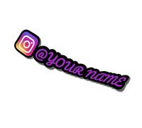 Jishiletao Lot de 2 autocollants personnalisés pour réseaux sociaux avec nom d'utilisateur personnalisé, logo de marque, vinyle pour fenêtre de voiture, transfert UV DTF 3D, autocollants