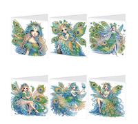 JISHSHAY 6 PCS Diamond Painting Carte de Voeux Peinture Diamant Carte Anniversaire Diamant Painting Carte Saint Valentin Broderie Diamant Carte Postale Puzzle Diamant Carte Remerciement Esprit Elfe