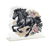 JISHSHAY Cheval Diamond Painting Porte Serviette de Table Fleur Diamant Painting Porte Serviette en Papier Peinture Diamant Porte-serviettes en Papier Broderie Puzzle Point de Croix Bricolage