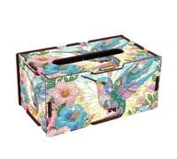 JISHSHAY Diamond Painting Boîte à Mouchoirs Colibri Diamant Painting Boite a Mouchoirs Oiseaux Broderie Diamant Tissue Box Diamond Art Broderie Point de Croix Puzzle Porte Serviette 22.5×12.7×10.5cm