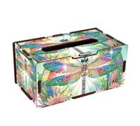 JISHSHAY Diamond Painting Boîte à Mouchoirs Libellule Diamant Painting Boite a Mouchoirs Animaux Broderie Diamant Tissue Box Diamond Art Point de Croix Puzzle Porte Serviette 22.5×12.7×10.5cm